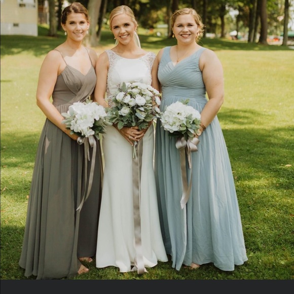 Bridesmaid Azazie Cora Dress Grey/silver - Picture 6 of 9